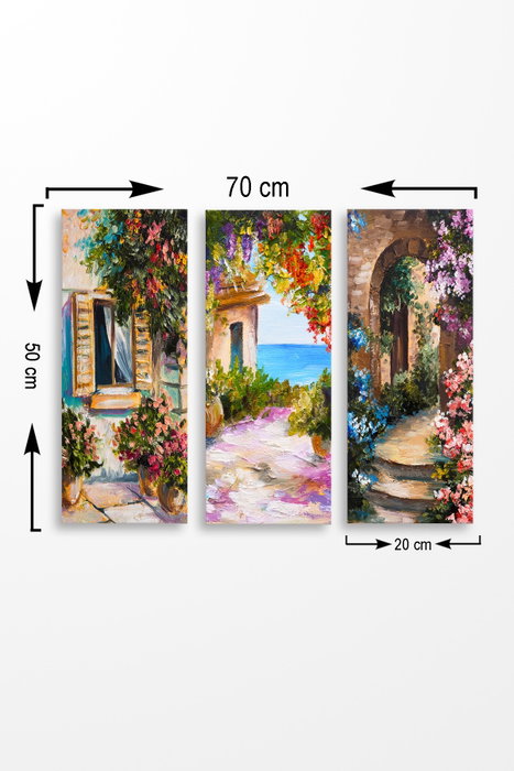 Wallity Cuadro Decorativo de MDF Multicolor (3 Piezas)